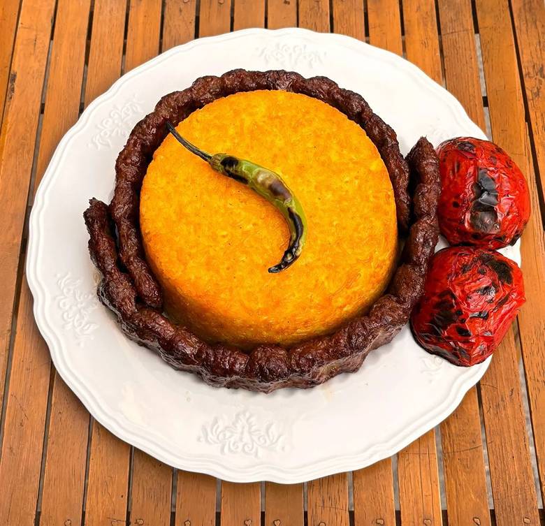 ته چین کوبیده دو سیخ